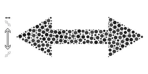 Dotted Horizontal Flip Mosaic of Circles with Similar Icons Stock Illustration