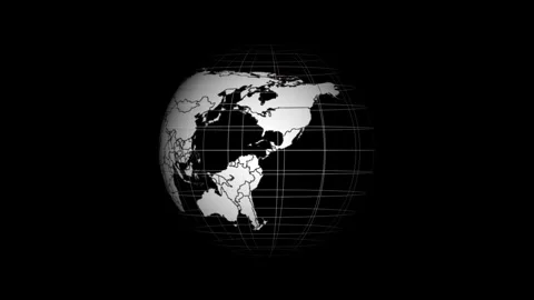Dotted HUD planet Earth, Wireframe Earth connection structure HUD element Stock Footage 243661358