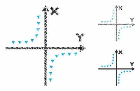 Dotted hyperbola plot Composition Icon of Humpy Elements Ilustración de archivo