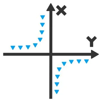 Dotted Hyperbola Plot Flat Vector Symbol Ilustración de archivo