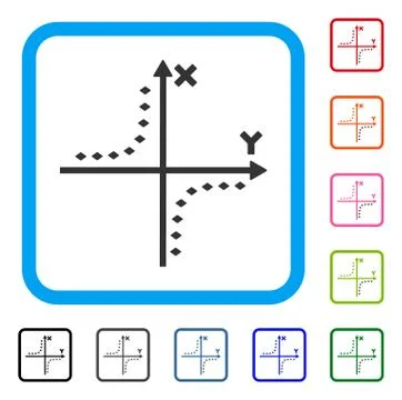 Dotted Hyperbola Plot Framed Icon Ilustración de archivo