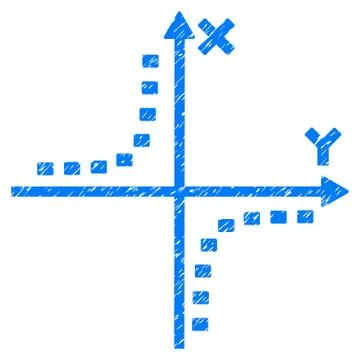 Dotted Hyperbola Plot Grunge Icon Ilustración de archivo