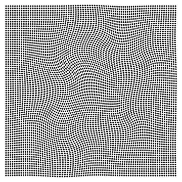 Dotted image with optical effect. Vector design element. Illustrazione stock