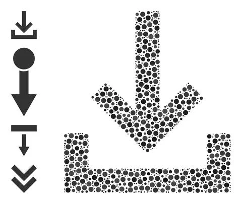 Dotted Inbox Mosaic of Round Dots with Similar Icons 스톡 일러스트