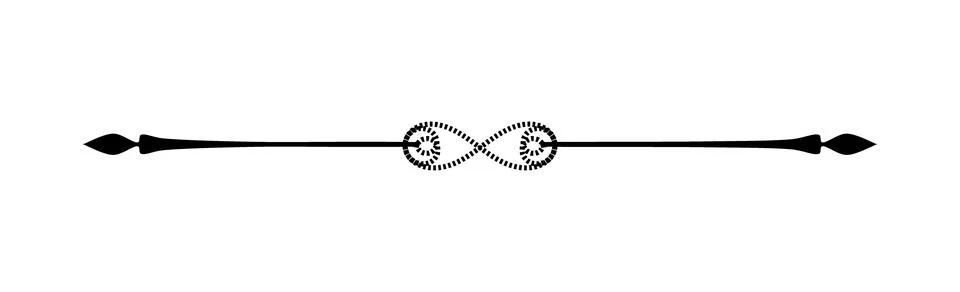 Dotted infinity loop page divider, Creative line separator ornament border, U Stock Illustration