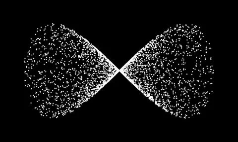 Dotted infinity symbol for design project on black - vector illustration 스톡 일러스트