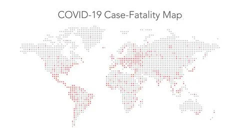 Dotted Infographic Fatality Cases Map of Coronavirus COVID-19 Stock Illustration