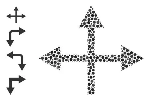 Dotted Intersection Directions Mosaic of Round Dots and Similar Icons Stock Illustration