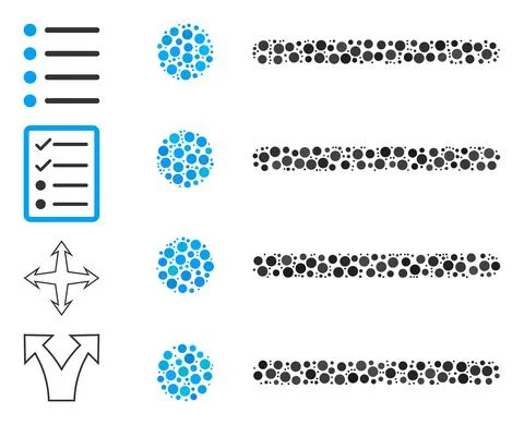 Dotted Items Composition of Round Dots and Similar Icons 库存插图
