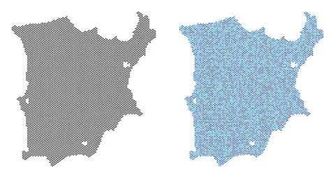 Dotted Koh Samui Map Abstractions Stock Illustration