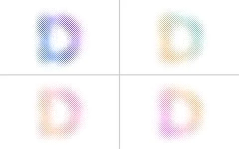 Dotted Letter D Illustration With Smooth Gradient Colors イラスト素材