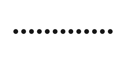 Dotted line from black dot circles of one size. Simple shape. Vector Illustra 스톡 일러스트