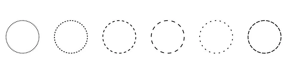 Dotted line circle vector frame Stock Illustration