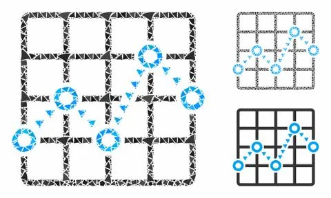 Dotted line grid plot Composition Icon of Unequal Items Ilustración de archivo