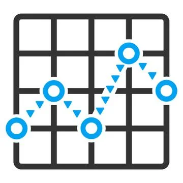 Dotted Line Grid Plot Flat Vector Symbol Stock Illustration