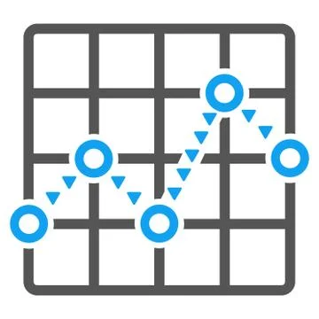Dotted Line Grid Plot Flat Vector Symbol Stock Illustration
