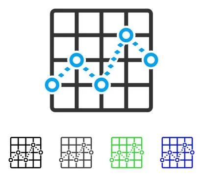 Dotted Line Grid Plot Flat Icon Ilustración de archivo