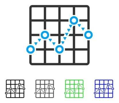 Dotted Line Grid Plot Flat Icon Ilustración de archivo