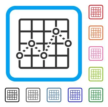 Dotted Line Grid Plot Framed Icon Ilustración de archivo
