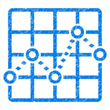 Dotted Line Grid Plot Grunge Icon Ilustración de archivo