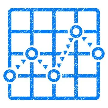 Dotted Line Grid Plot Grunge Icon Ilustración de archivo