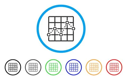 Dotted Line Grid Plot Rounded Icon Stock Illustration