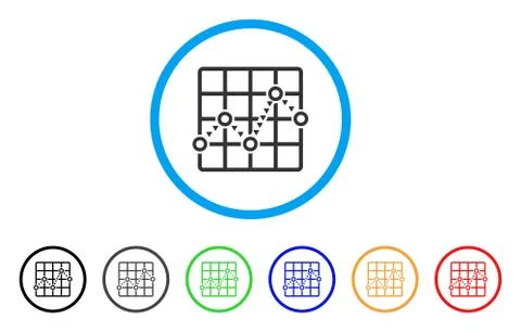 Dotted Line Grid Plot Rounded Icon Stock Illustration