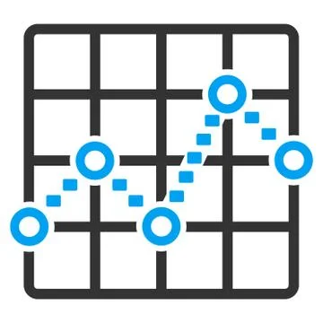 Dotted Line Grid Plot Vector Icon Stock Illustration