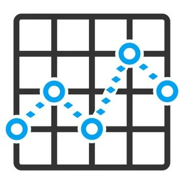 Dotted Line Grid Plot Vector Toolbar Icon Stock Illustration