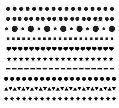 Dotted line icon on white background. flat style. set dotted line icon Illustrazione stock