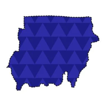 Dotted line map of Sudan Stock Illustration