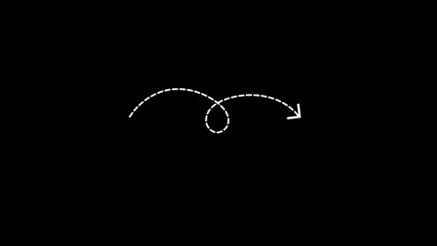 Dotted line running upwards animation isolated on black background Stock-Footage 321609810