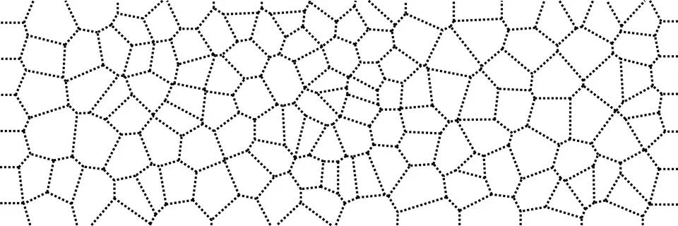 Dotted line Voronoi pattern abstract background, Black and white geometric .. Stock Illustration