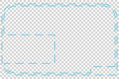 Dotted lines forming rectangle and various shapes Stock Illustration