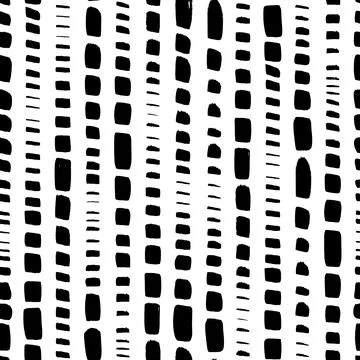 Dotted lines hand drawn vector seamless pattern. Stock Illustration