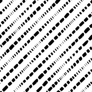 Dotted lines hand drawn vector seamless pattern. Stock Illustration