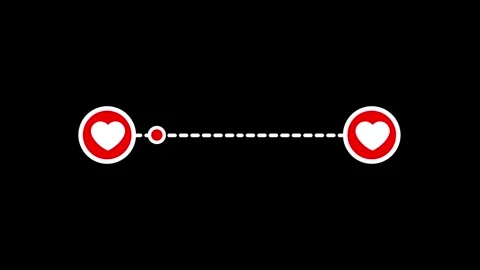 Dotted lines showing a timeline or progress bar with heart icons animation Stock Footage 335223050