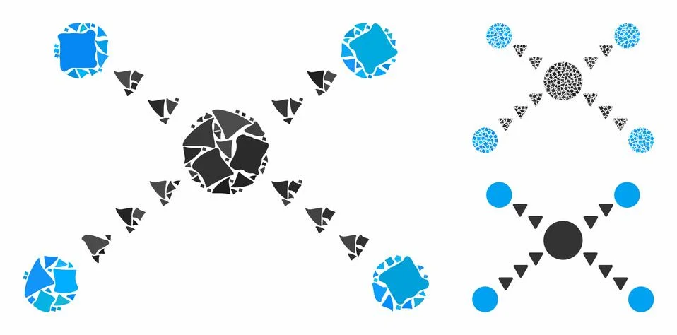 Dotted links Composition Icon of Rough Elements Illustrazione stock