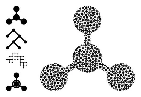Dotted Links Mosaic of Rounded Dots and Other Icons 스톡 일러스트
