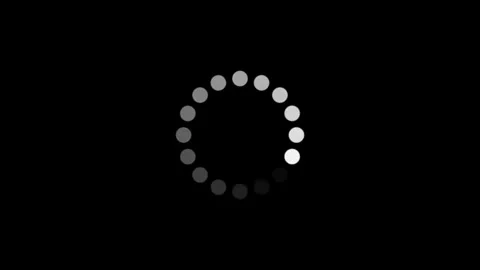 Dotted Loading Circle Animation Black Screen Video stock 302938836