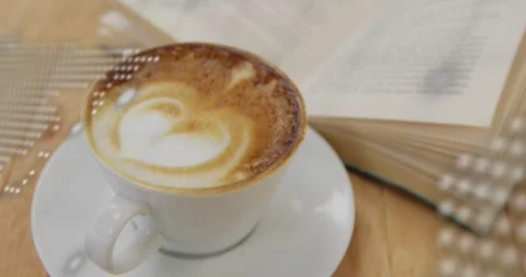 Dotted map and code overlays starting sweep, white cup remaining centered, Stock Footage 330463172