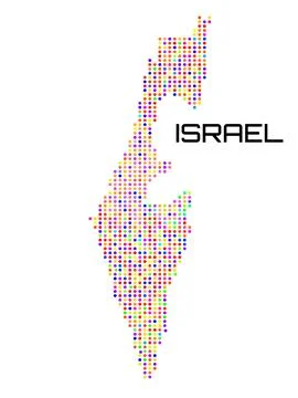 Dotted map of Israel on white background. Vector illustration Stock Illustration
