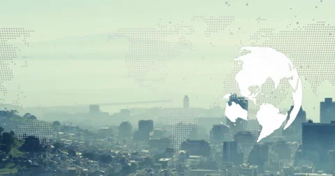 Dotted map overlay fading in starting wh... | Stock Video | Pond5