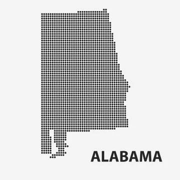 Dotted map of the State Alabama. Vector illustration. Stock Illustration