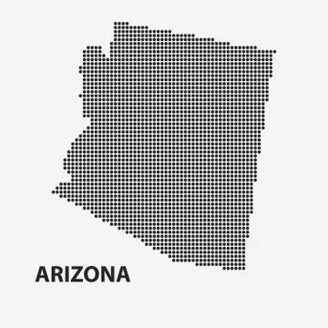 Dotted map of the State Arizona. Vector illustration. Stock Illustration