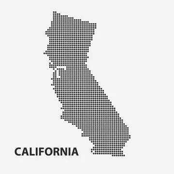 Dotted map of the State California. Vector illustration. Stock Illustration