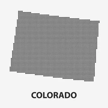 Dotted map of the State Colorado. Vector illustration. Stock Illustration