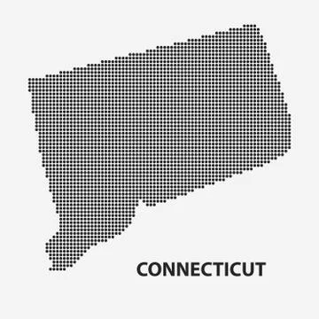 Dotted map of the State Connecticut. Vector illustration. Stock Illustration