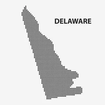 Dotted map of the State Delaware. Vector illustration. Stock Illustration