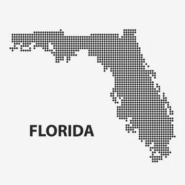 Dotted map of the State Florida. Vector illustration. Stock Illustration